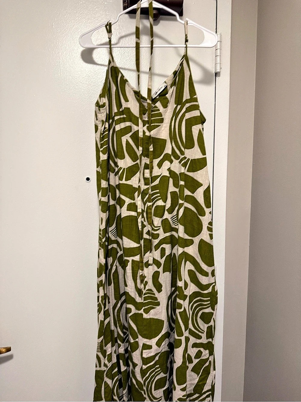 LCW VISION Abstract Maxi Dress in Green & White